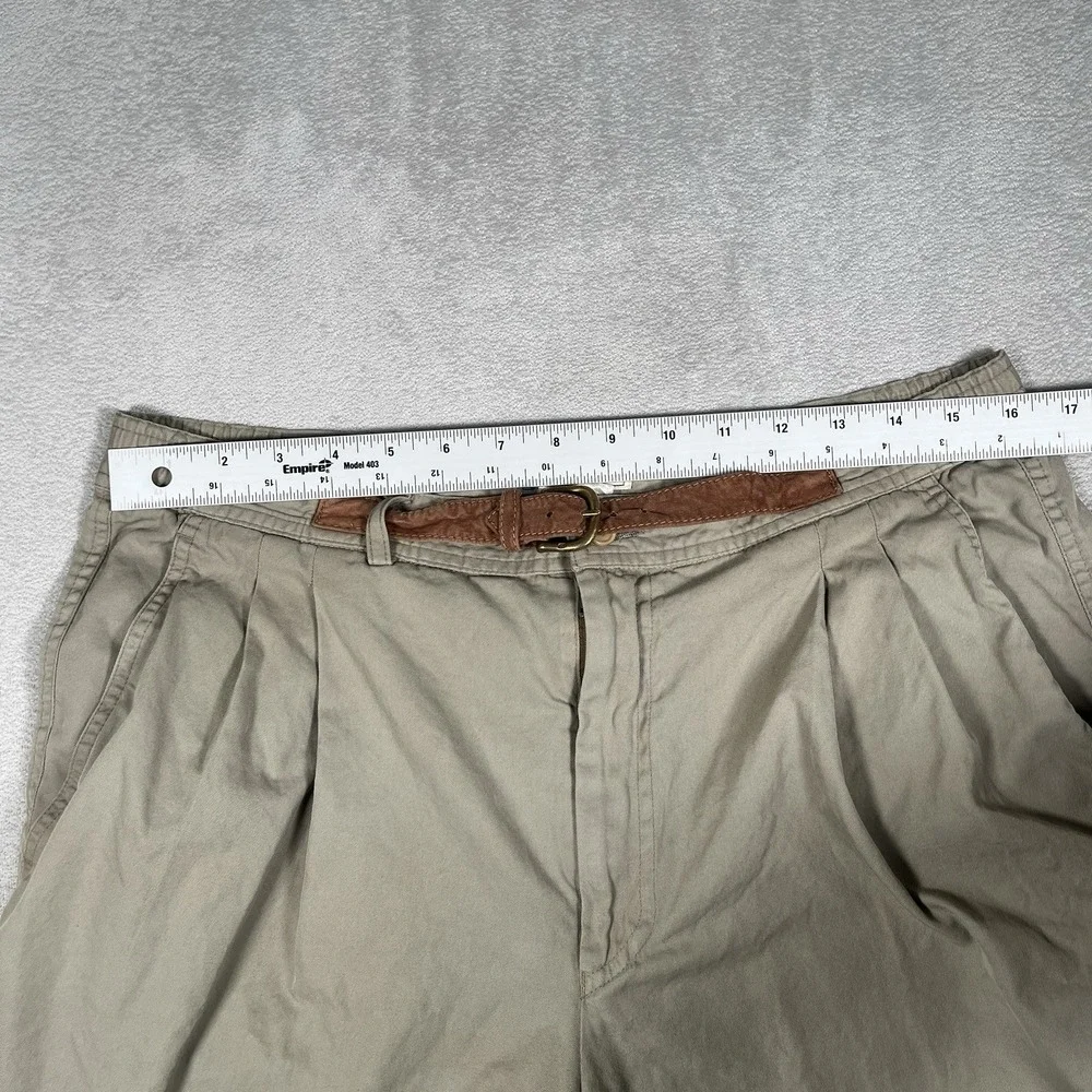 Rare Vintage 90's Gucci Pleated Shorts Men 50 Built-In Suede Belt 100% Cotton